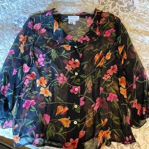 Silk blouse - flowered
